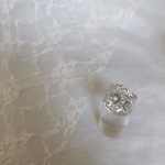 再販2♡silver パールと透かしパーツのリング♡シルキー ホワイト