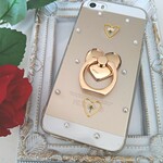 seiko様専用 iPhoneケース　Android　スマホケース　スマホリング付き　アリッサムの押し花