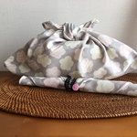 お弁当生活♪あずま袋＆お箸入れ♪グレー×北欧花柄