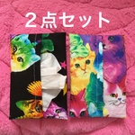 ミニポケットティッシュケース レインボーネコ柄 ねこ柄 猫柄 外出用品 ネコ柄 ティッシュケース 