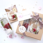 母の日ギフトBOX✤ カーネーションのアクア・ハーバリウム＆アロマ・ワックスサシェ ～gift set～