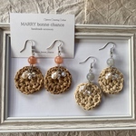 ［ピアス/イヤリング］カラービーズ×ラタン風ピアス　