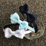 【再販❣️】キッズ　リボンカチューシャ　ネイビー　上品　おしゃれ　可愛い