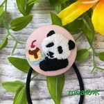 パンダ刺繍プリンのヘアゴム🍮