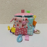 優しいカシャカシャ★布おもちゃ★タグ★ベビー★サイコロボール