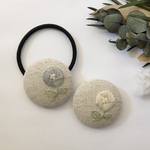 【数量限定】お花のset ヘアゴムとブローチ【大2つset】