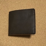 レザーツートン二つ折り財布 メンズ （受注制作）