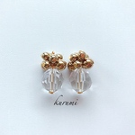 クリア×ゴールドジャラジャラ‪‪‪‪❊ピアス＆イヤリング