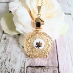 【再販】vintage★香水瓶ネックレス＜クリア×ゴールド＞
