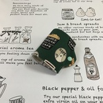 仮置きマスクケース　　くまカフェ（グリーン）