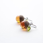 Glassのどんぐりピアス＊茶色