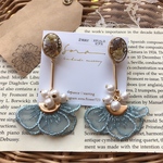 <ピアス>2way揺れるオーガンジーantique
