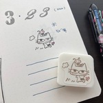 いも虫とおでかけ　ひのきにゃん　消しゴムはんこ(N44)　