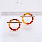 【特集掲載】Markイヤリング／ピアス｜Tortoiseshell(べっ甲柄)｜金属アレルギー対応｜純チタン｜ノンホールピアス｜アクリルアクセサリー