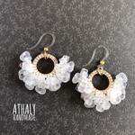 tubu tubu フープピアス／イヤリング　clear×white