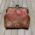 ＊SALE＊ぷっくり【金襴・花川】がま口ポーチ L