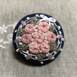 お花刺繍ブローチ/ヘアゴム