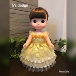 レモンイエローのドレス　ソランちゃん　メルちゃん　服