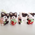 【ｍ様ご予約品】黒柴ちゃんと桜のストラップ　他全４点