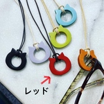 猫耳グラスホルダー　レッド