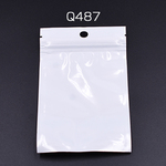 送料無料 200枚 プラスチック袋 チャック付ポリ袋 8×13cm ホワイト/クリア【約200枚】 Q487