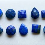 天然石＊ラピスラズリ　チェッカーカット　ルース　30 ct 　10個