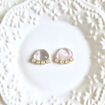 天然石ビジューピアス/イヤリング**アメジスト