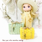 お客様ご予約品です‎٭¨̮ ‎ 5.5cm 4.5cm パステルグリーン＆レモンミニミニトランク　ドールハウスsize