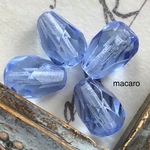 【10粒✴︎7×5mm】チェコビーズ ✴︎しずく縦穴《サファイヤ》