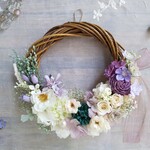 Lune Bonheur＜Moderne＞＊ハーフムーンリース＊プリザーブドフラワー＊お花＊ギフト＊結婚祝い＊新築祝い＊お誕生日祝い＊ウェディング＊母の日