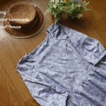 natural*(L)薄グレー花柄ワンピース