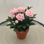 芍薬の花　B  ピンク　樹脂粘土　ミニチュア　鉢植え