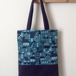 お家がいっぱいdeペタンコバッグ【blue-green】