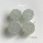 クリア つぶつぶシュガー ラウンド アクリルビーズ L16mm 4個set