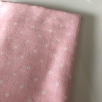 ダブルガーゼ  ピンクの水玉