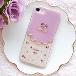 アリッサムブーケのスカラップ❁.*･ﾟ押し花iPhoneケース  モーブピンク【※iPhone専用ページ】