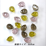 【送料無料】ドロップカットガラス3色アソート（孔あり）