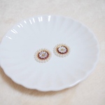 [均一価格キャンペーン] お花畑のピアス（イヤリング）濃いめピンク