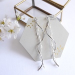 らせん小枝ロングピアス/イヤリング*silver送料無料