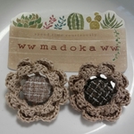 ＊２色セット＊ツイードなフラワーブローチセット🌼