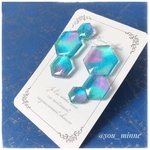 宇宙/連なる六角シャボン玉/ピアス/ノンホールピアス