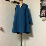 ハーフリネン　ネイビー　トップス💕
