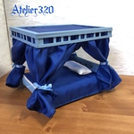 はなちゃん様専用　天蓋付きベッド 16cm  Bタイプ ダブルサイズ 、ベッドカバー他　ミニチュア家具 ドールハウス