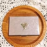 dryflower 名刺入れ  pink ＆ silver/ドライフラワー レジン