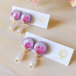 【7/31まで期間限定オンライン販売】シノワズリ《桃》【ピアス・イヤリング】SNSで人気♡