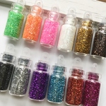 1つ35円！12色セット/ガラスボトル入りカラフルグリッター/レジン制作に輝きをプラス／型番40（12色セット）