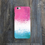 Ink Splash ! ピンク & ブルー　グラデーション iPhoneケース [iPhone4/4s～iPhone7 , iPhone7 plus]★スプラッシュ　ペンキ　ネオン