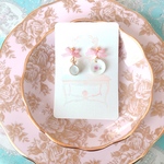 耳元でお茶会イヤリング🎀薄ピンク
