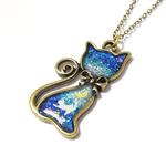 ☆可愛い猫の宇宙塗りレジン：ネコ　in　ネコ☆
