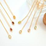 * 14kgf * 天然石の オーバル ネックレス
